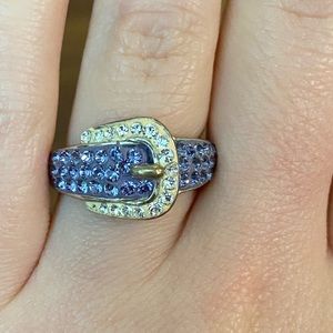 Purple and silver ring!  rhinestone belt-buckle 🌟
